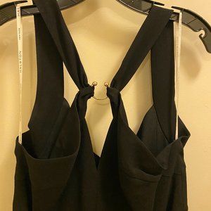 Halston Heritage Sleeveless Cross Neck Flowy Dress
